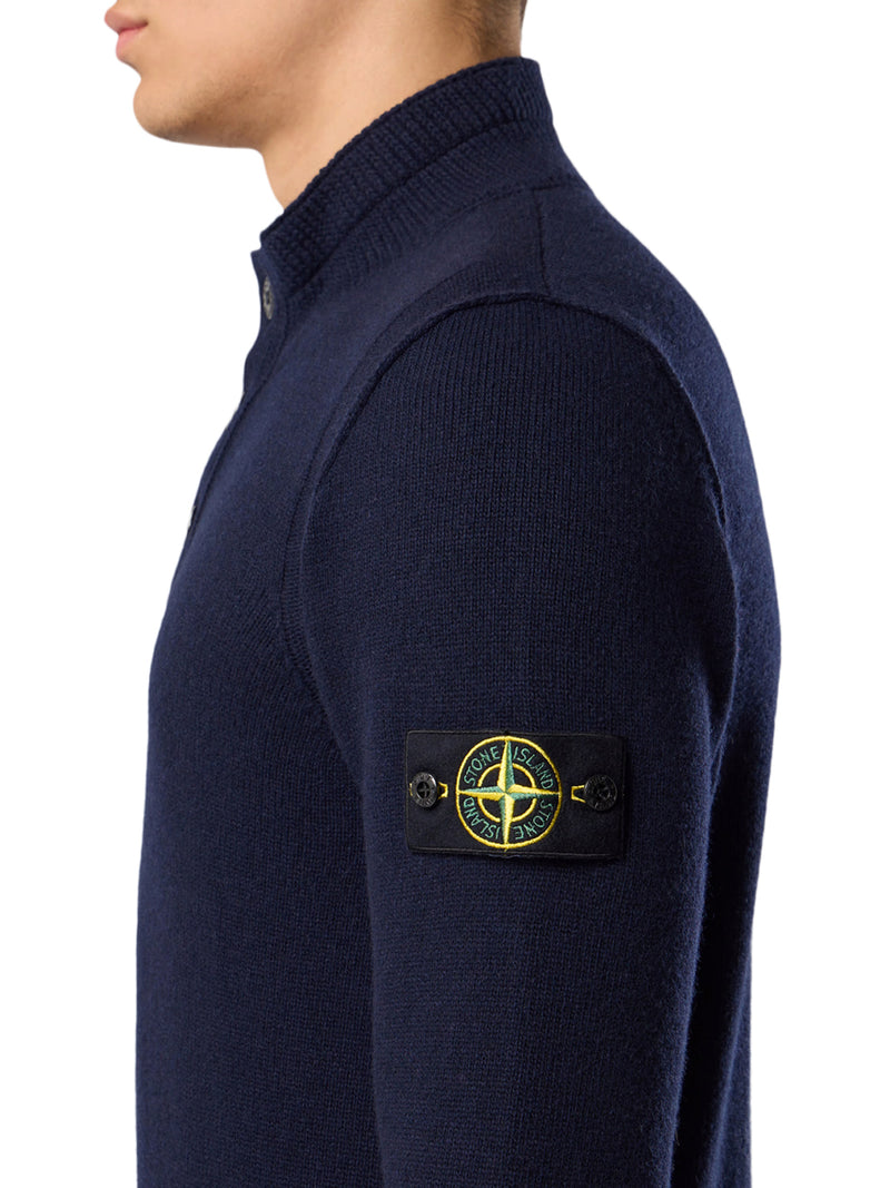 MAGLIONE CON ZIP CORTA E DETTAGLI IN FELTRO