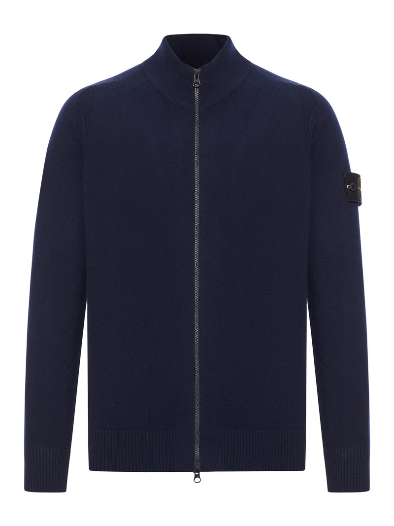 MAGLIONE IN LANA CON ZIP E LOGO