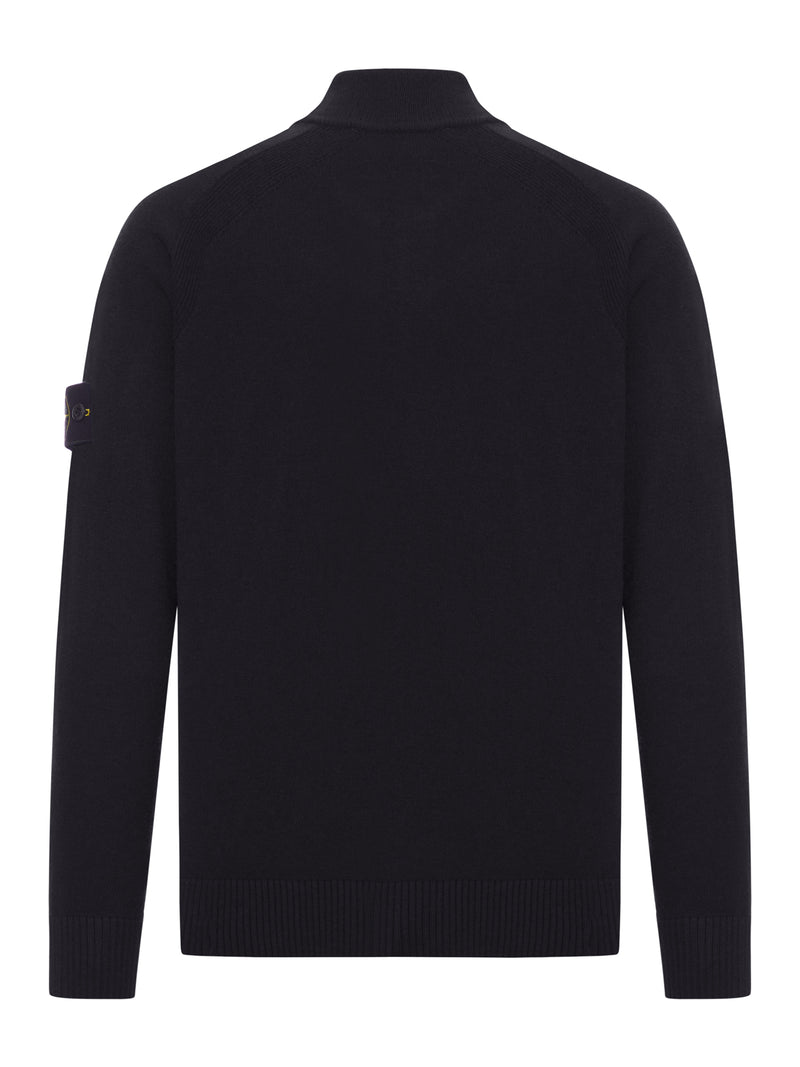 MAGLIONE IN LANA CON ZIP E LOGO