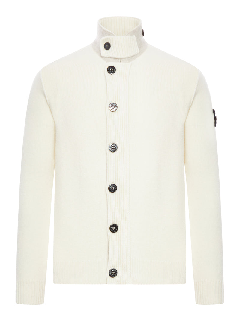 CARDIGAN COLLO ALTO IN LANA