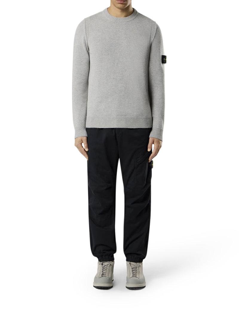 MAGLIONE EFFETTO MELANGE CON LOGO COMPASS