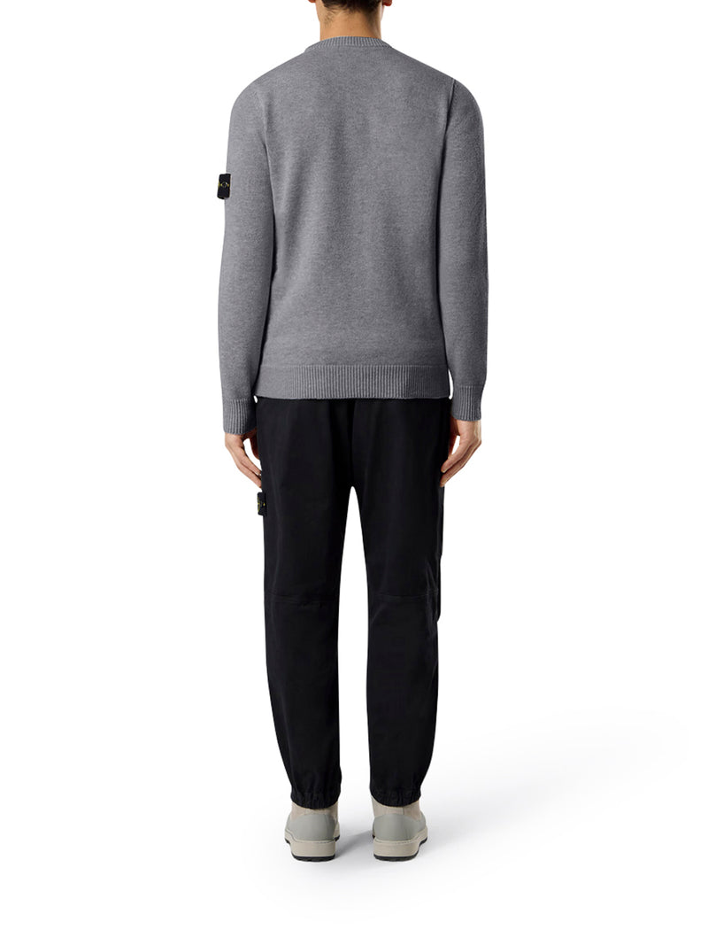 MAGLIONE EFFETTO MELANGE CON LOGO COMPASS