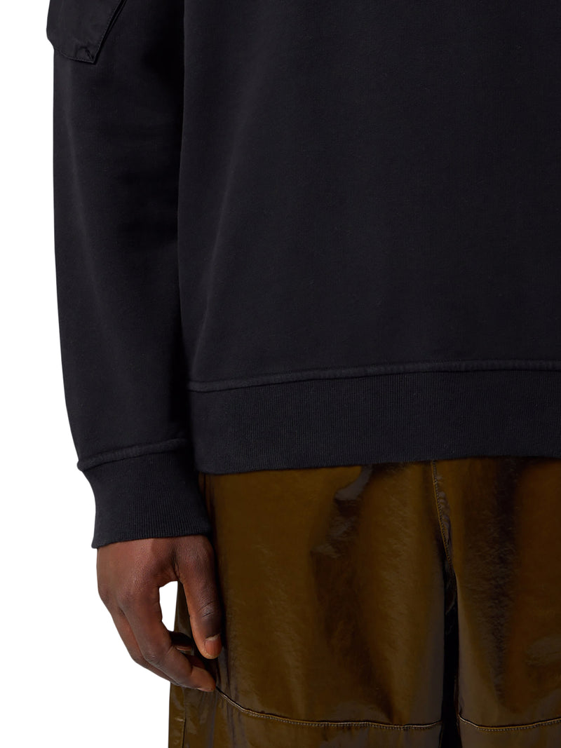 FELPA IN COTONE CON TASCHE SULLE MANICHE