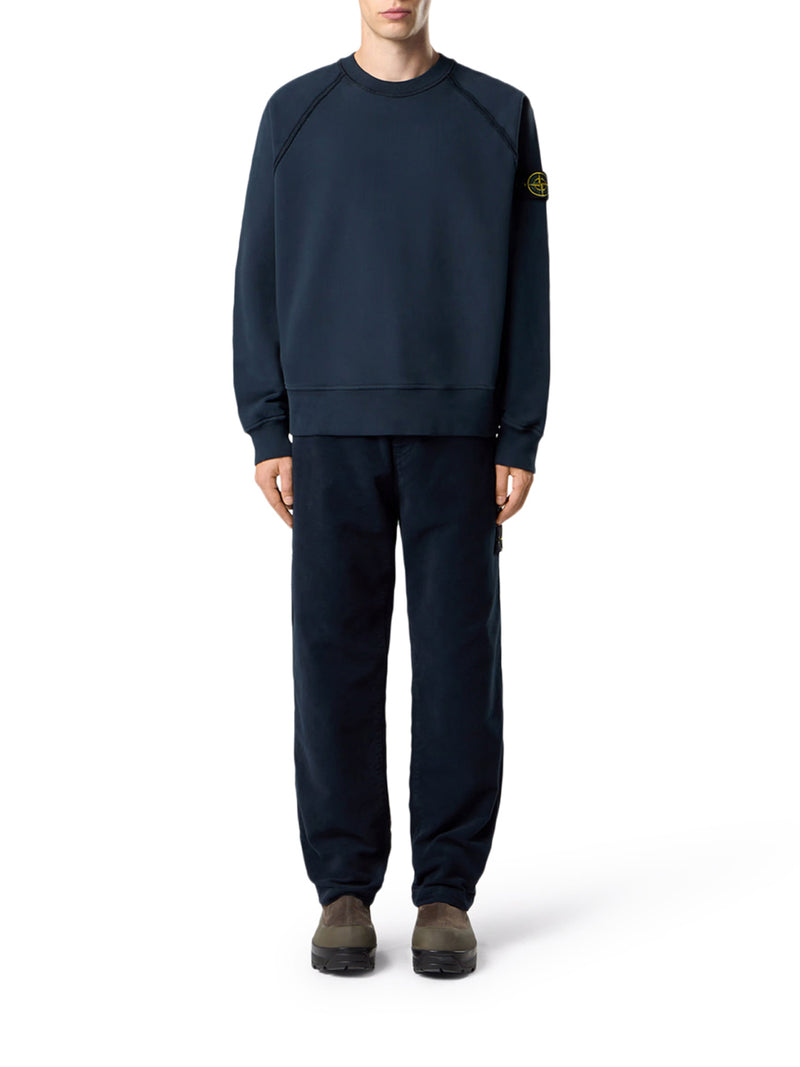 FELPA GIROCOLLO IN COTONE BIOLOGICO GARZATO