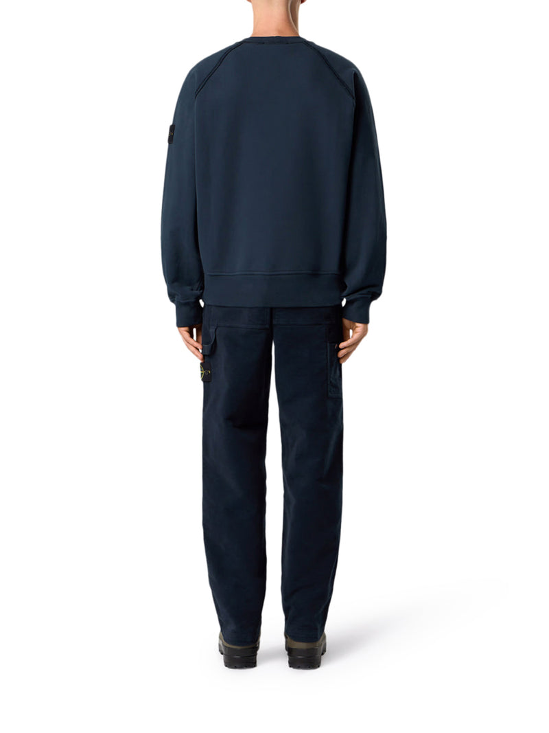 FELPA GIROCOLLO IN COTONE BIOLOGICO GARZATO