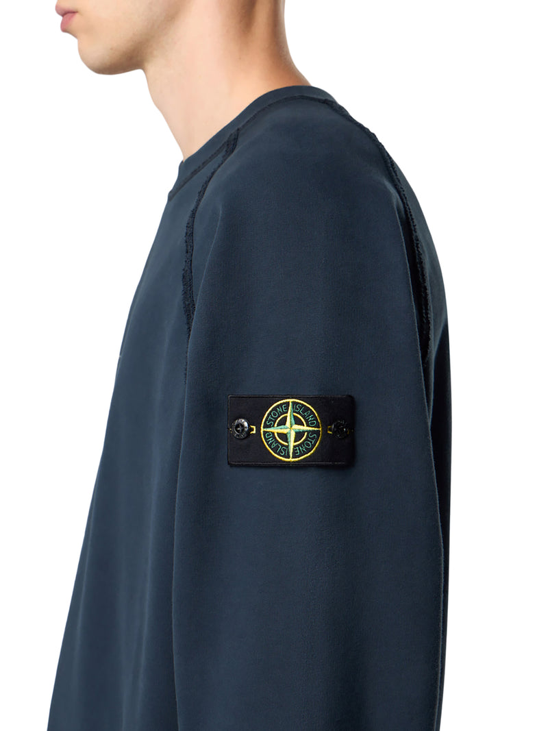 FELPA GIROCOLLO IN COTONE BIOLOGICO GARZATO