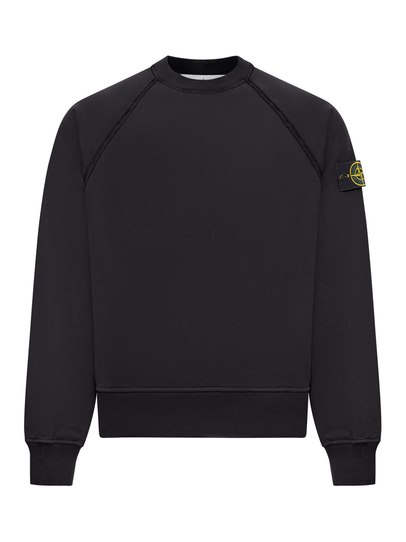 FELPA GIROCOLLO IN COTONE BIOLOGICO GARZATO