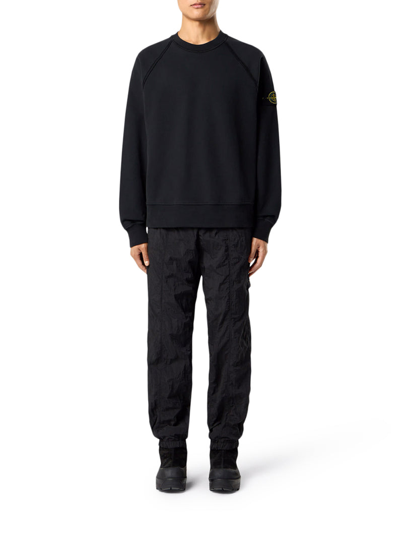 FELPA GIROCOLLO IN COTONE BIOLOGICO GARZATO