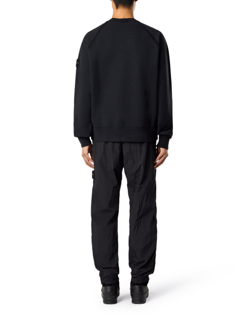 FELPA GIROCOLLO IN COTONE BIOLOGICO GARZATO