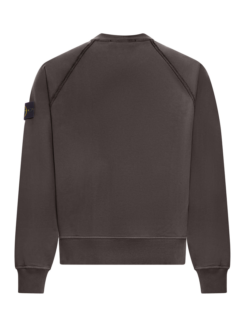 FELPA GIROCOLLO IN COTONE BIOLOGICO GARZATO