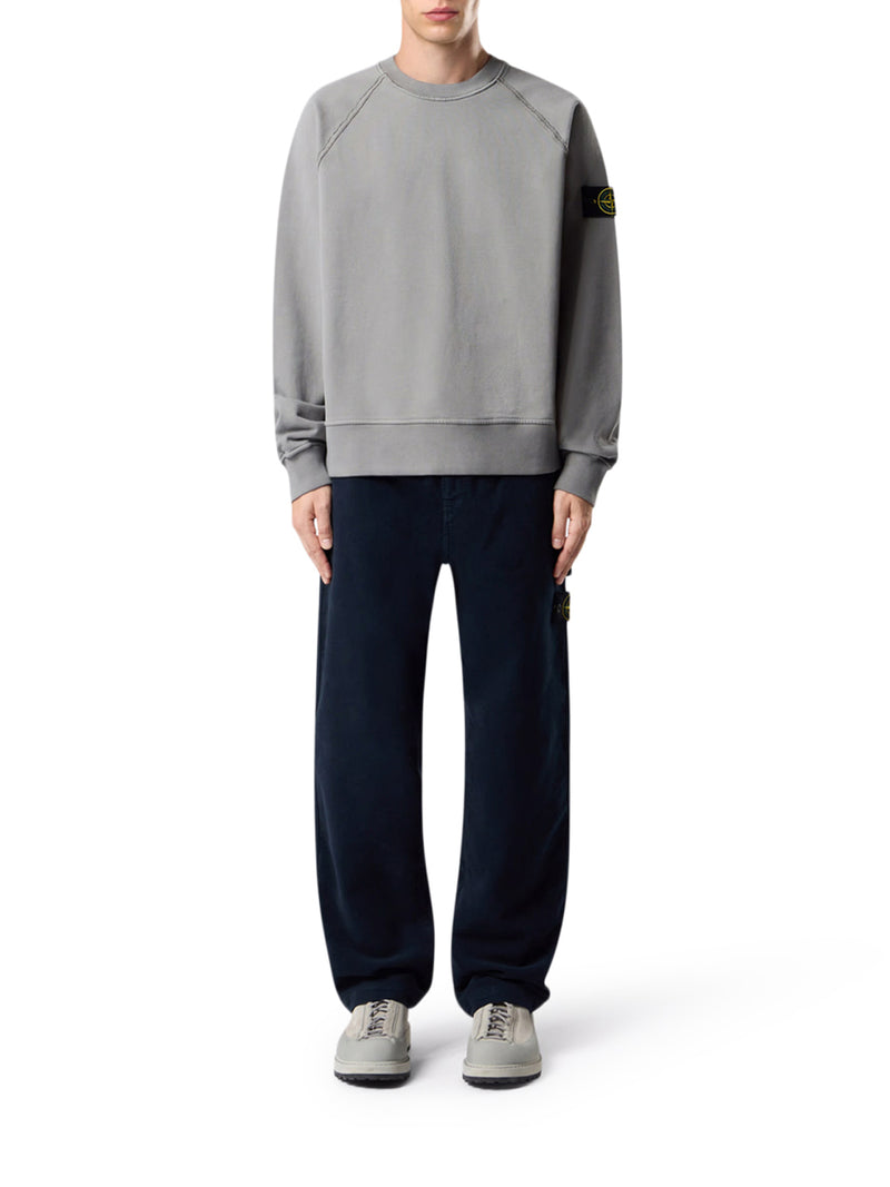 FELPA GIROCOLLO IN COTONE BIOLOGICO GARZATO