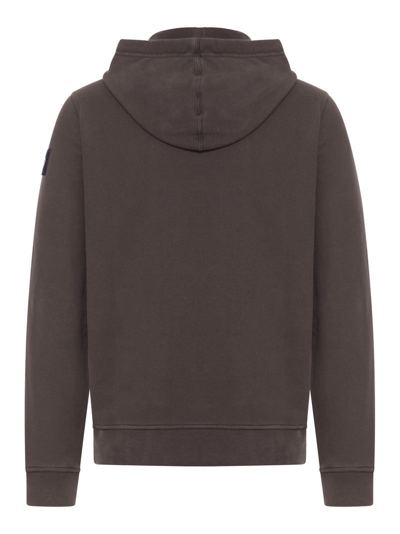 FELPA IN CAPPUCCIO IN COTONE CON LOGO COMPASS