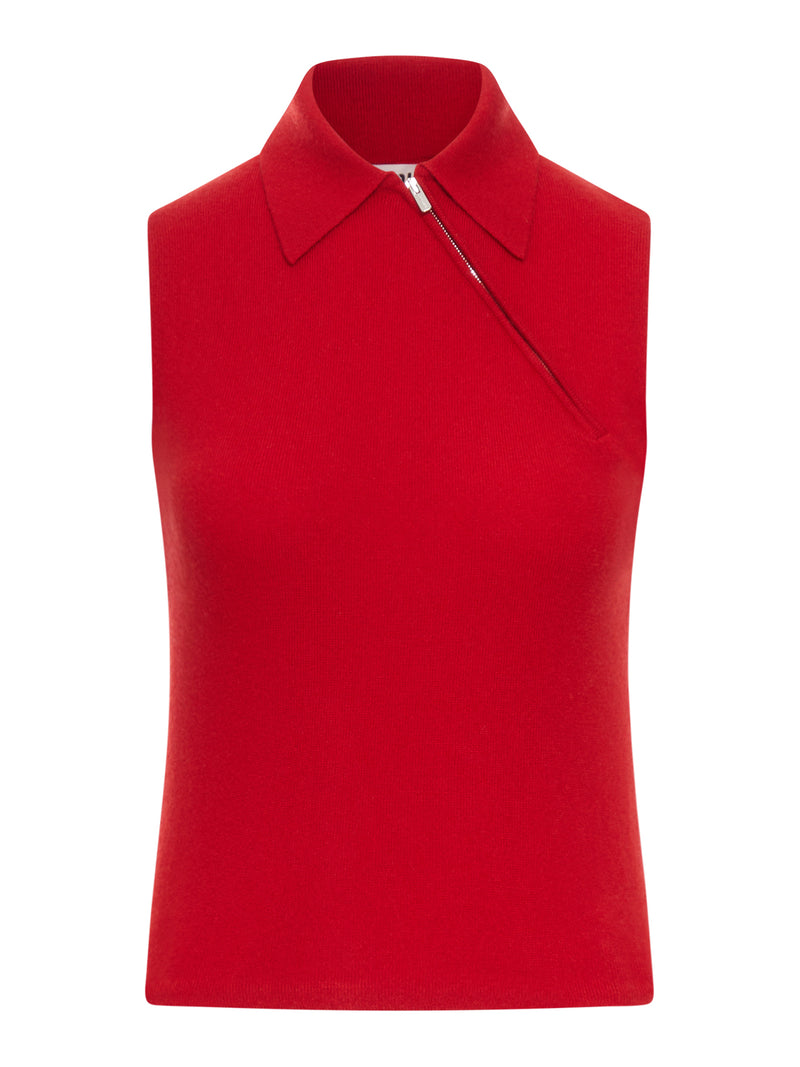 POLO SMANICATA IN CASHMERE