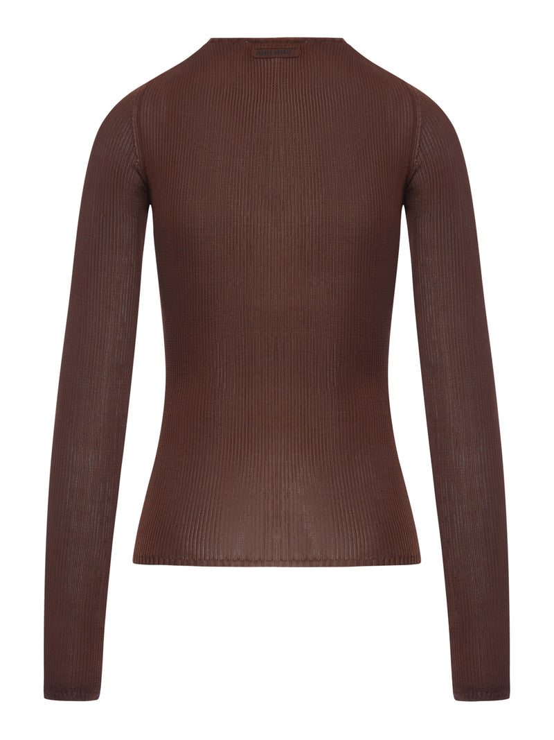 MAGLIA SCOLLO A V IN SETA