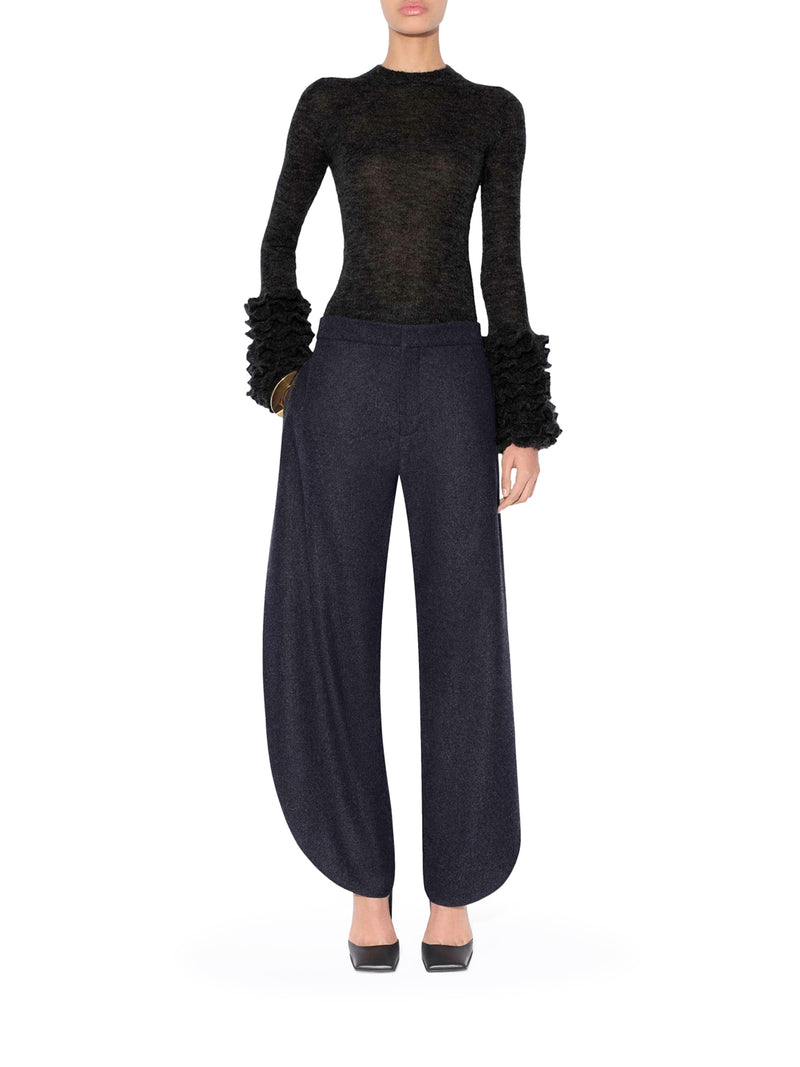 PULLOVER IN MOHAIR CON RUCHE