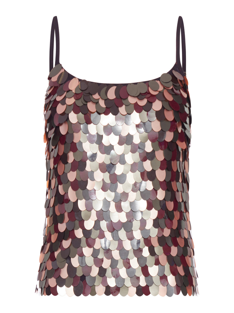 TOP RICAMATO CON PAILLETTES