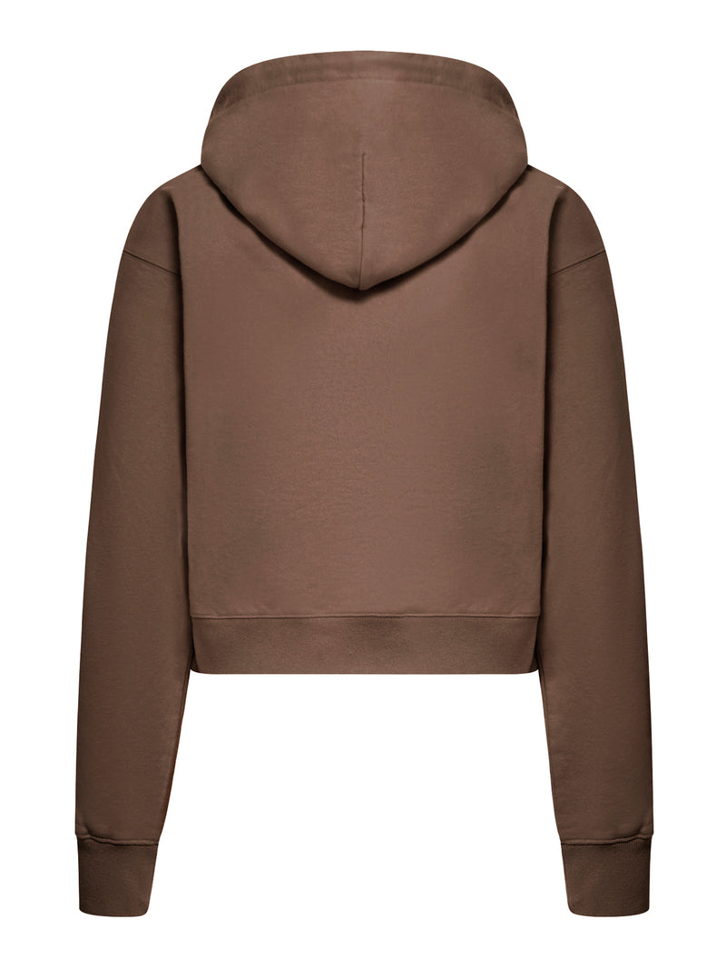 FELPA CON CAPPUCCIO GROS GRAIN