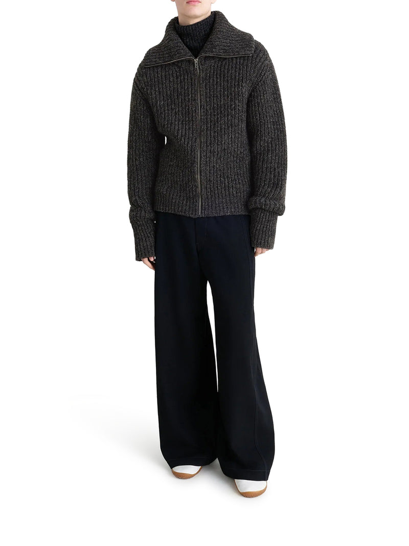 CARDIGAN CON ZIP IN ALPACA