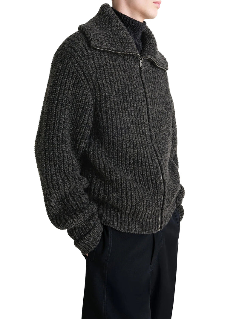 CARDIGAN CON ZIP IN ALPACA