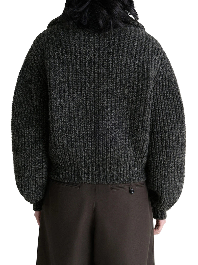 CARDIGAN CON ZIP IN ALPACA