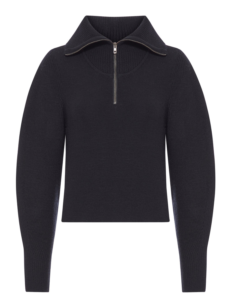 MAGLIONE CON ZIP IN LANA