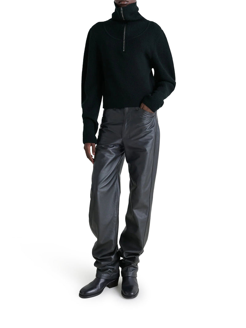 MAGLIONE CON ZIP IN LANA