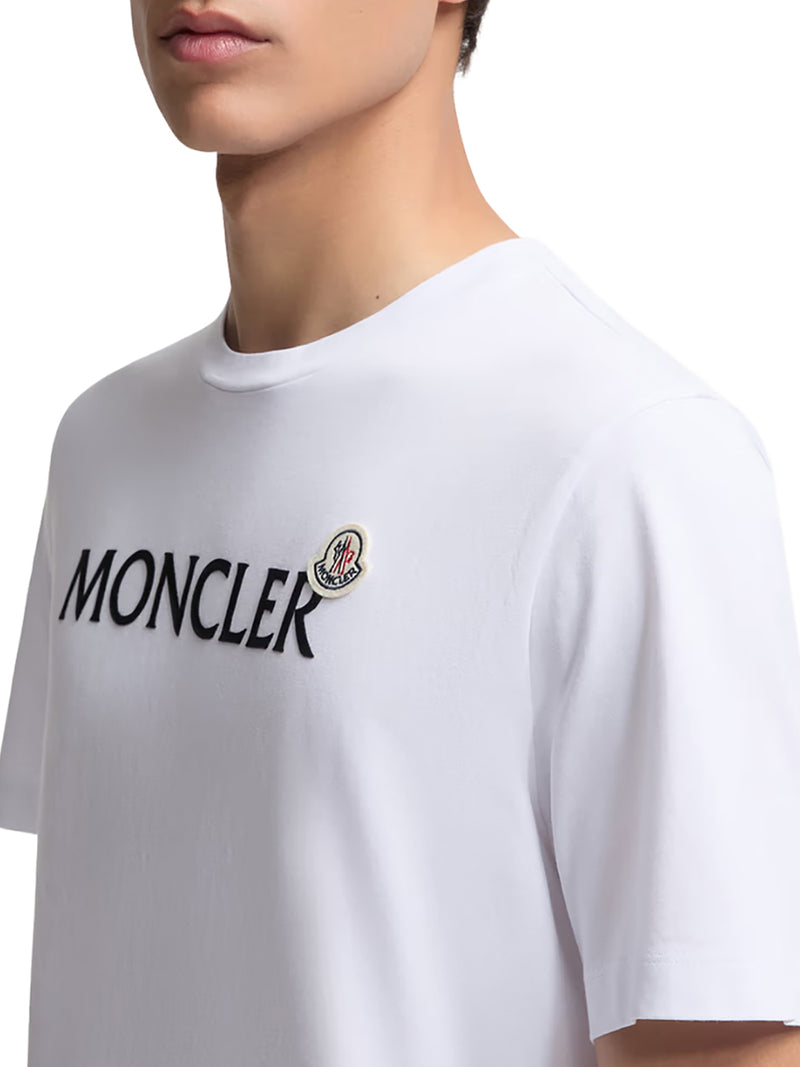 T-SHIRT CON LOGO FLOCCATO IN COTONE