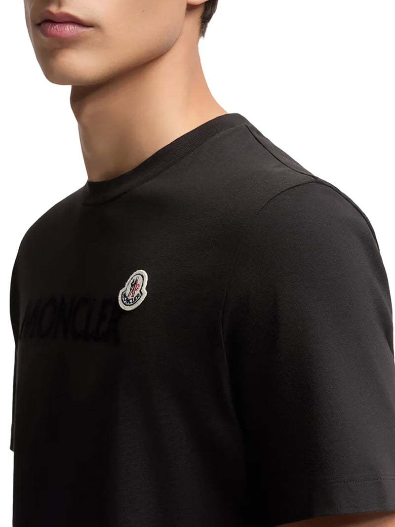 T-SHIRT CON LOGO FLOCCATO IN COTONE