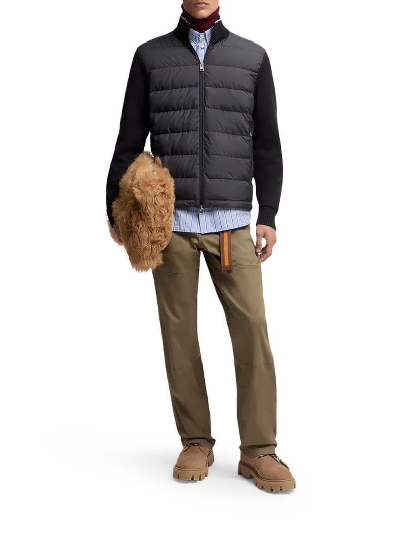 CARDIGAN IMBOTTITO IN COTONE CON ZIP