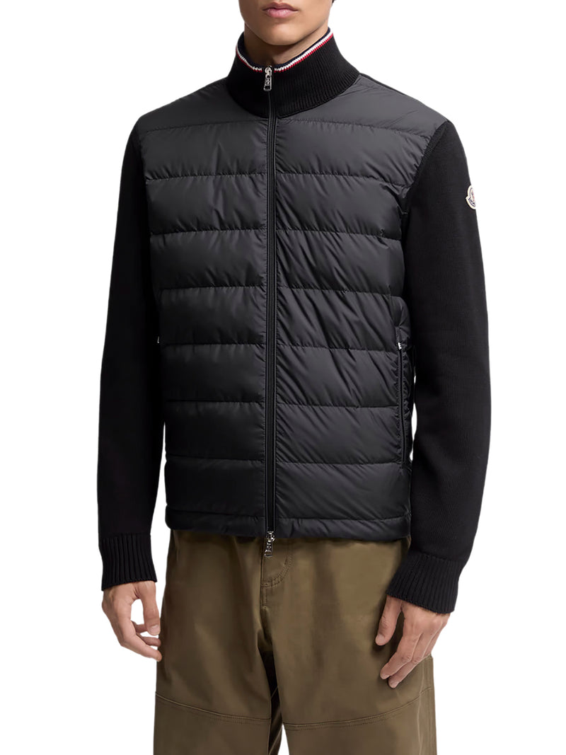 CARDIGAN IMBOTTITO IN COTONE CON ZIP