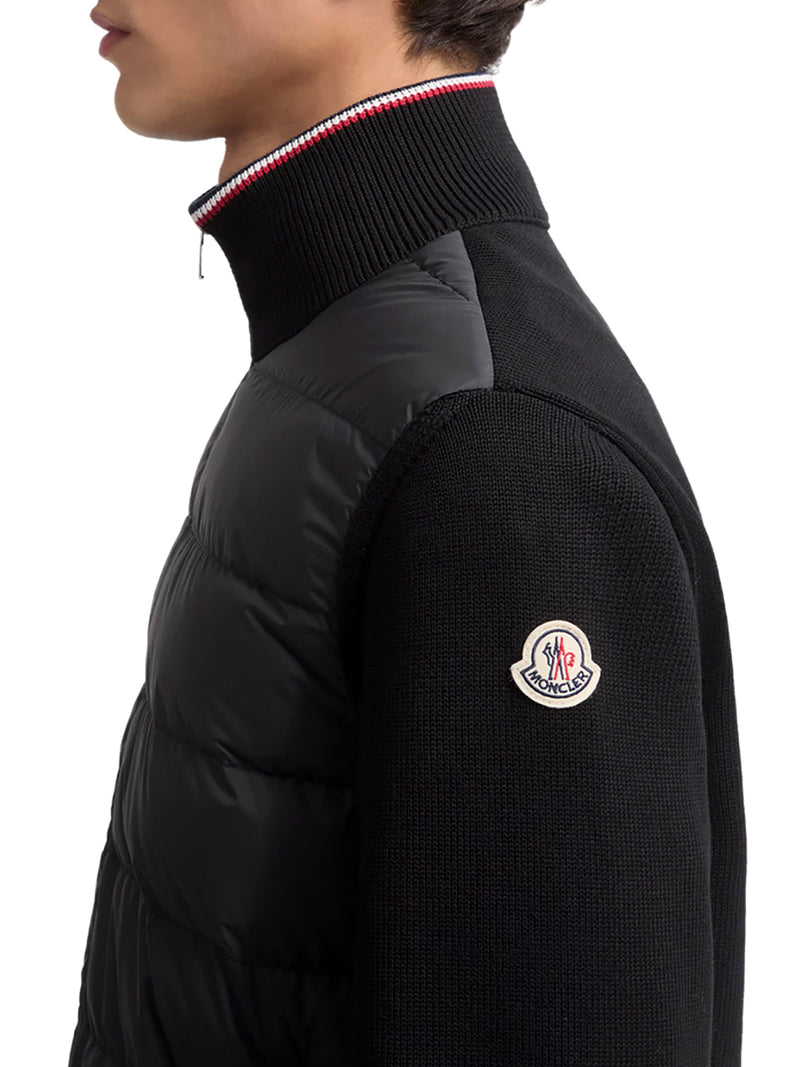 CARDIGAN IMBOTTITO IN COTONE CON ZIP