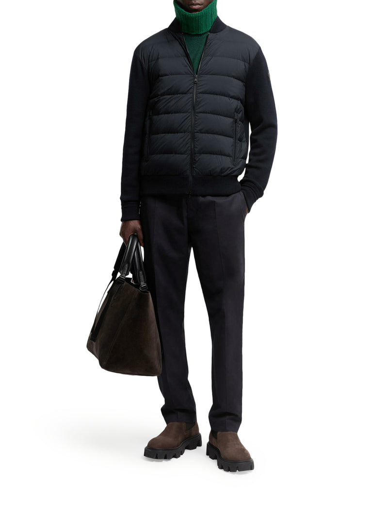 CARDIGAN IMBOTTITO IN LANA CON ZIP