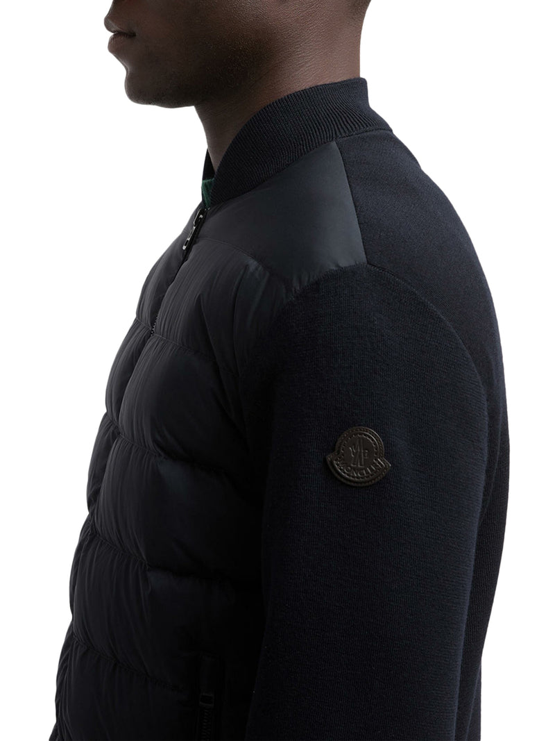 CARDIGAN IMBOTTITO IN LANA CON ZIP