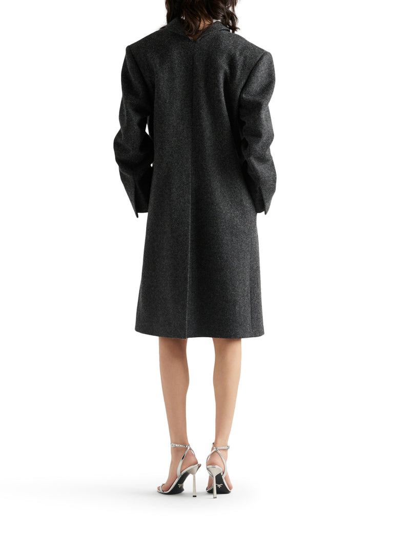 CAPPOTTO IN LANA SHETLAND CON BOTTONI GIOIELLO