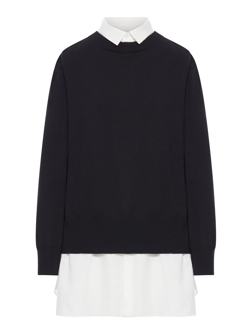 ABITO A STRATI IN MAGLIA DI POPELINE E COTONE