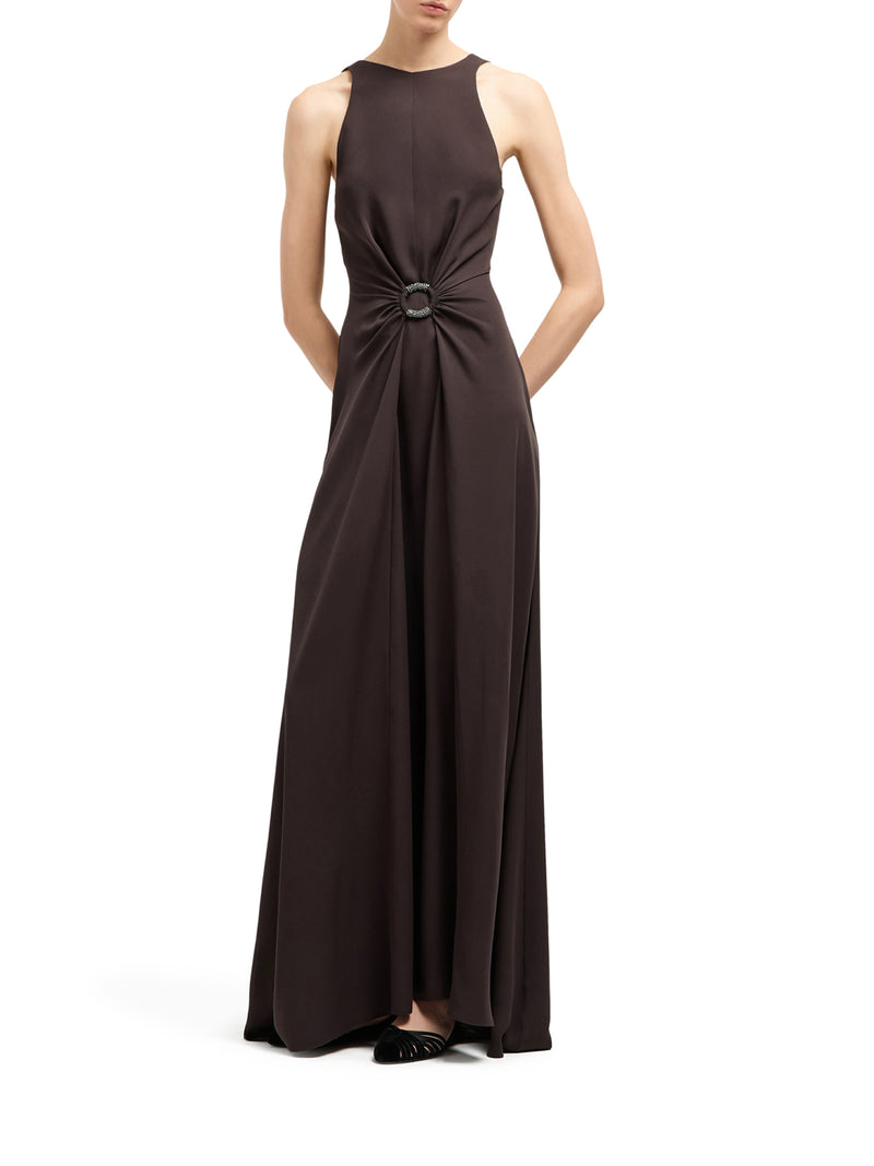 ABITO LUNGO IN TRIPLA GEORGETTE DI SETA