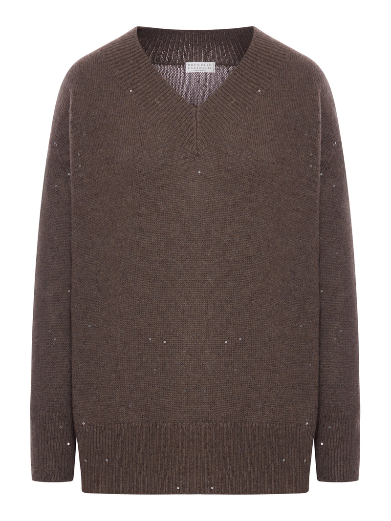 MAGLIA IN CASHMERE CON SCOLLO A V