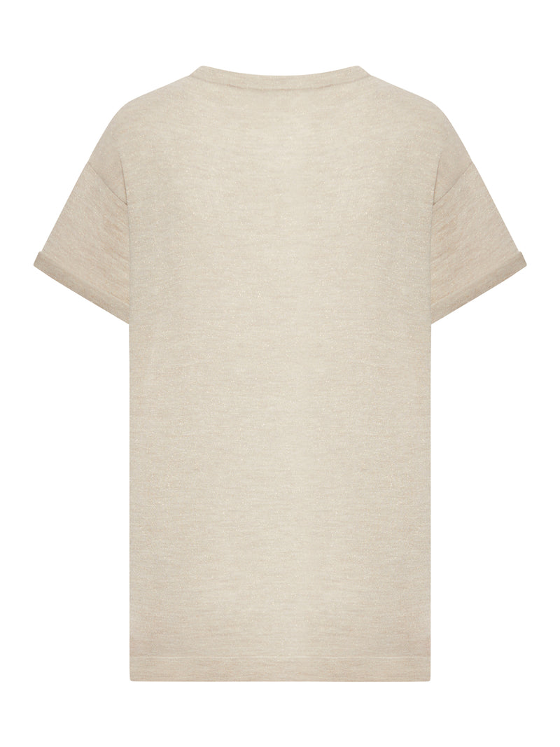 MAGLIA LEGGERA IN CASHMERE E SETA CON INSERTI IN LUREX