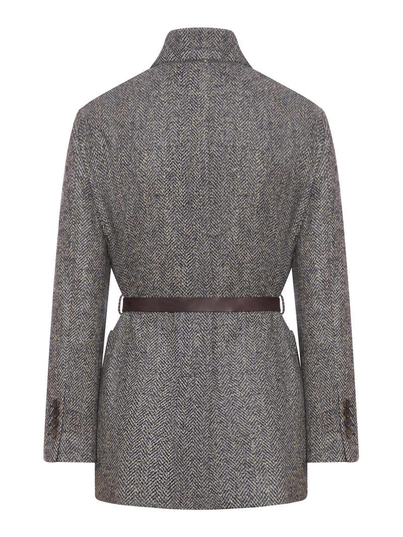 GIACCA IN CASHMERE CON CINTURA IN PELLE