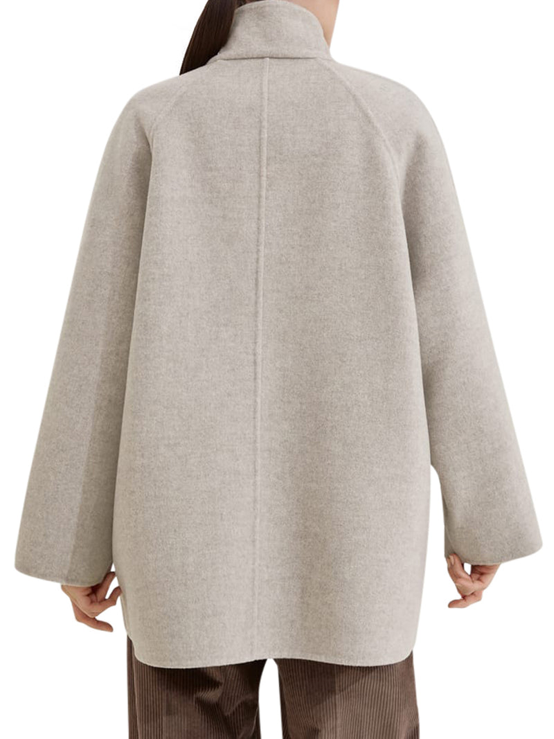 CABAN IN PANNO DI LANA E CASHMERE CON SHINY CUFF DETAILS