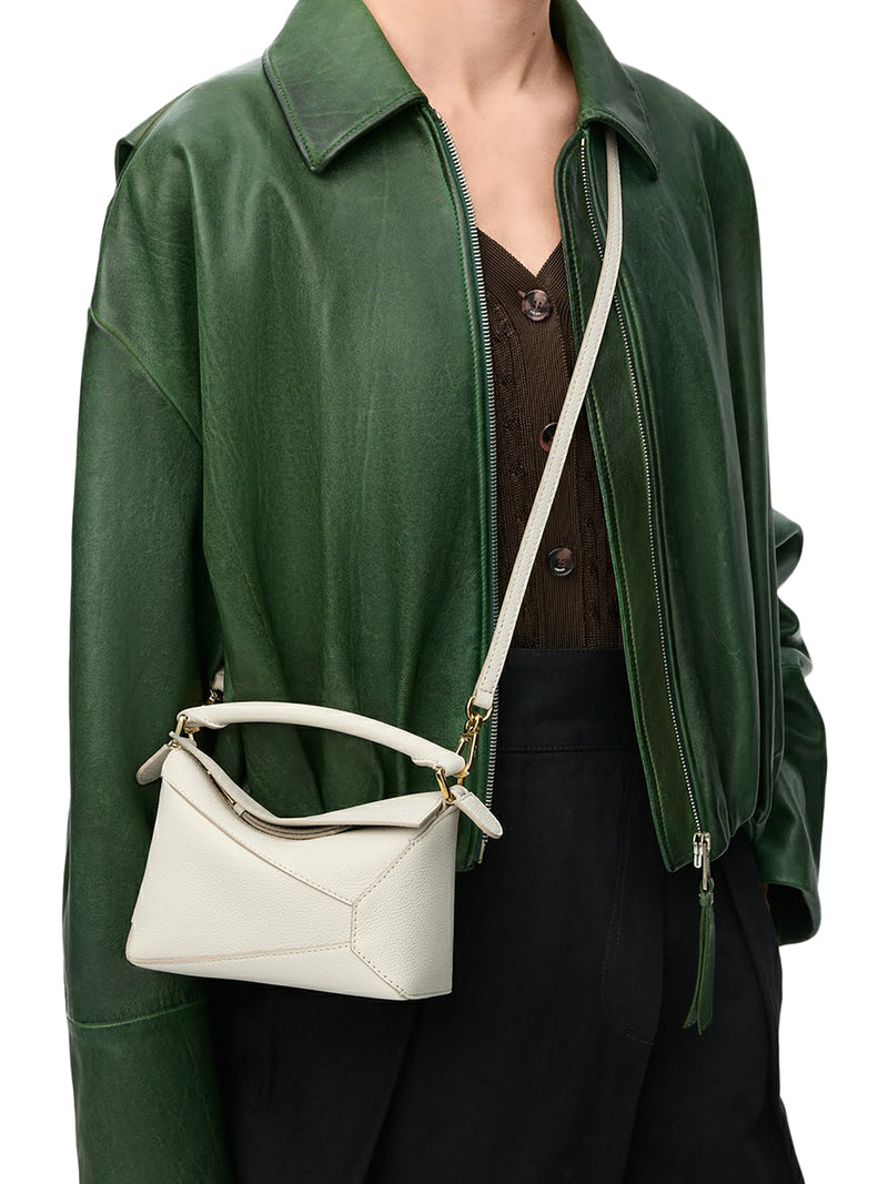 BORSA PUZZLE EDGE MINI IN PELLE GRANATA