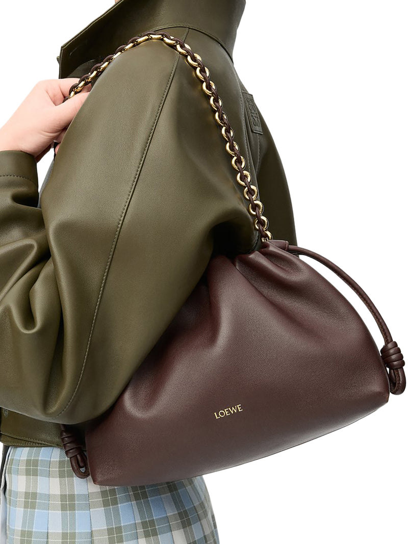 BORSA MEDIA FLAMENCO IN MORBIDA NAPPA D`AGNELLO