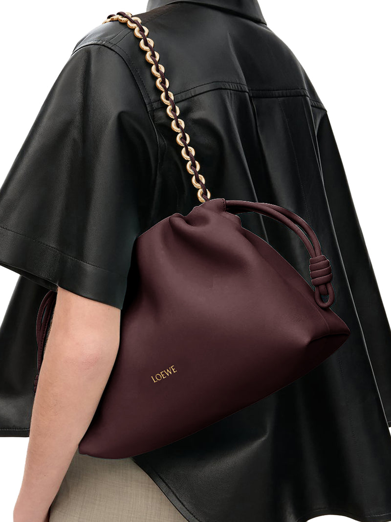 BORSA MEDIA FLAMENCO IN MORBIDA NAPPA D`AGNELLO