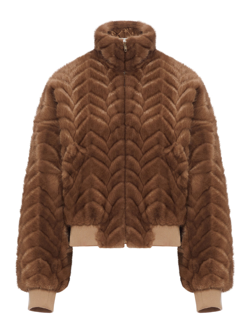 GIACCA CROPPED CON FANTASIA A TRECCE IN RILIEVO