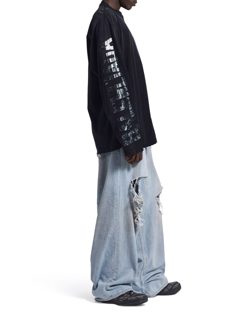 T-SHIRT CON MANICHE LUNGHE E NASTRO TRASPARENTE