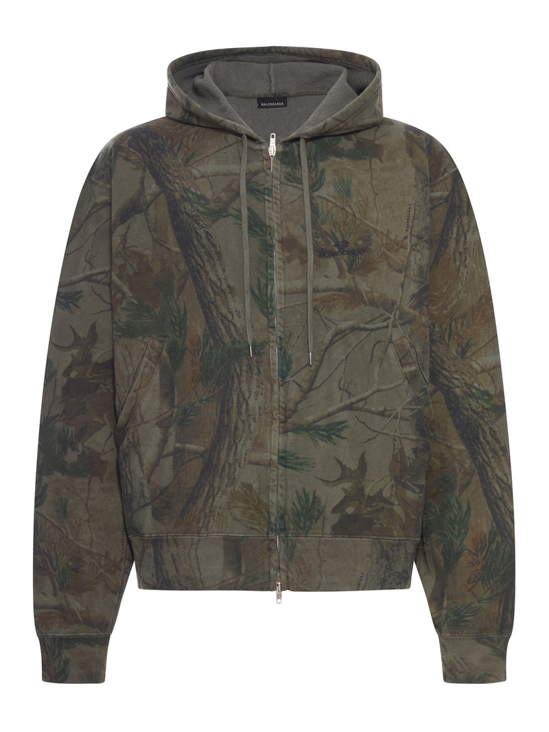 HOODIE CON ZIP DIAMOND B OVERSIZE