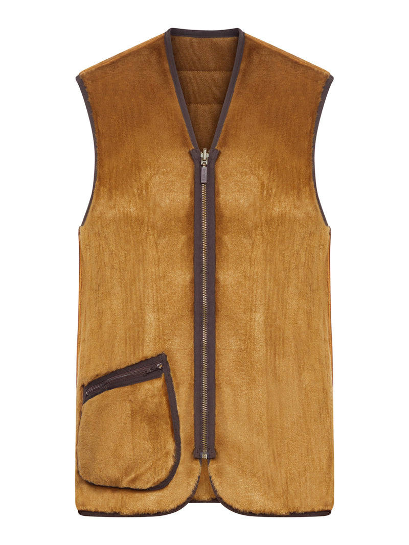 GILET IN PILE REVERSIBILE CON CERNIERA