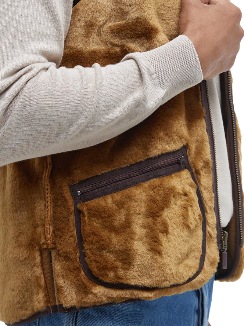 GILET IN PILE REVERSIBILE CON CERNIERA