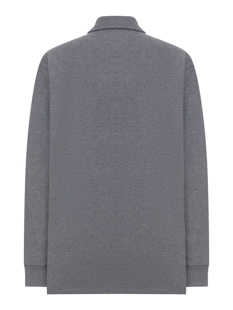 POLO IN JERSEY DI COTONE MELANGE