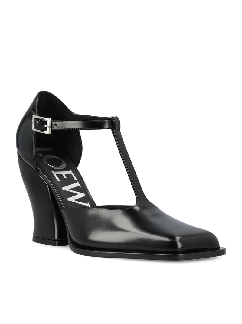 DÉCOLLETÉ T-BAR ONDA IN PELLE DI VITELLO SPAZZOLATA